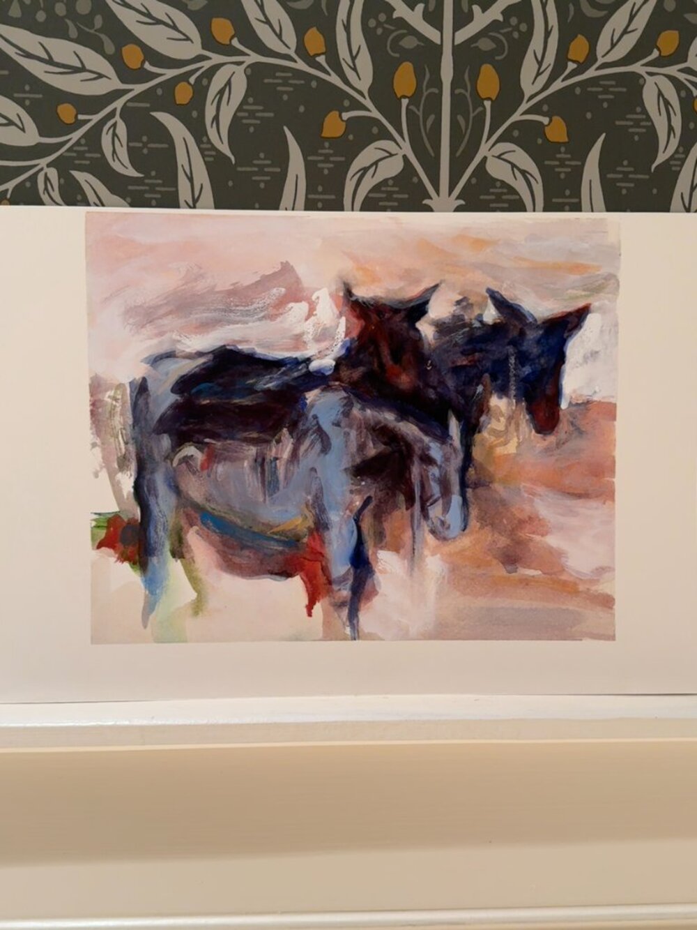 Original 8x10 Watercolor Painting of Goats, Farmhouse Wall Decor